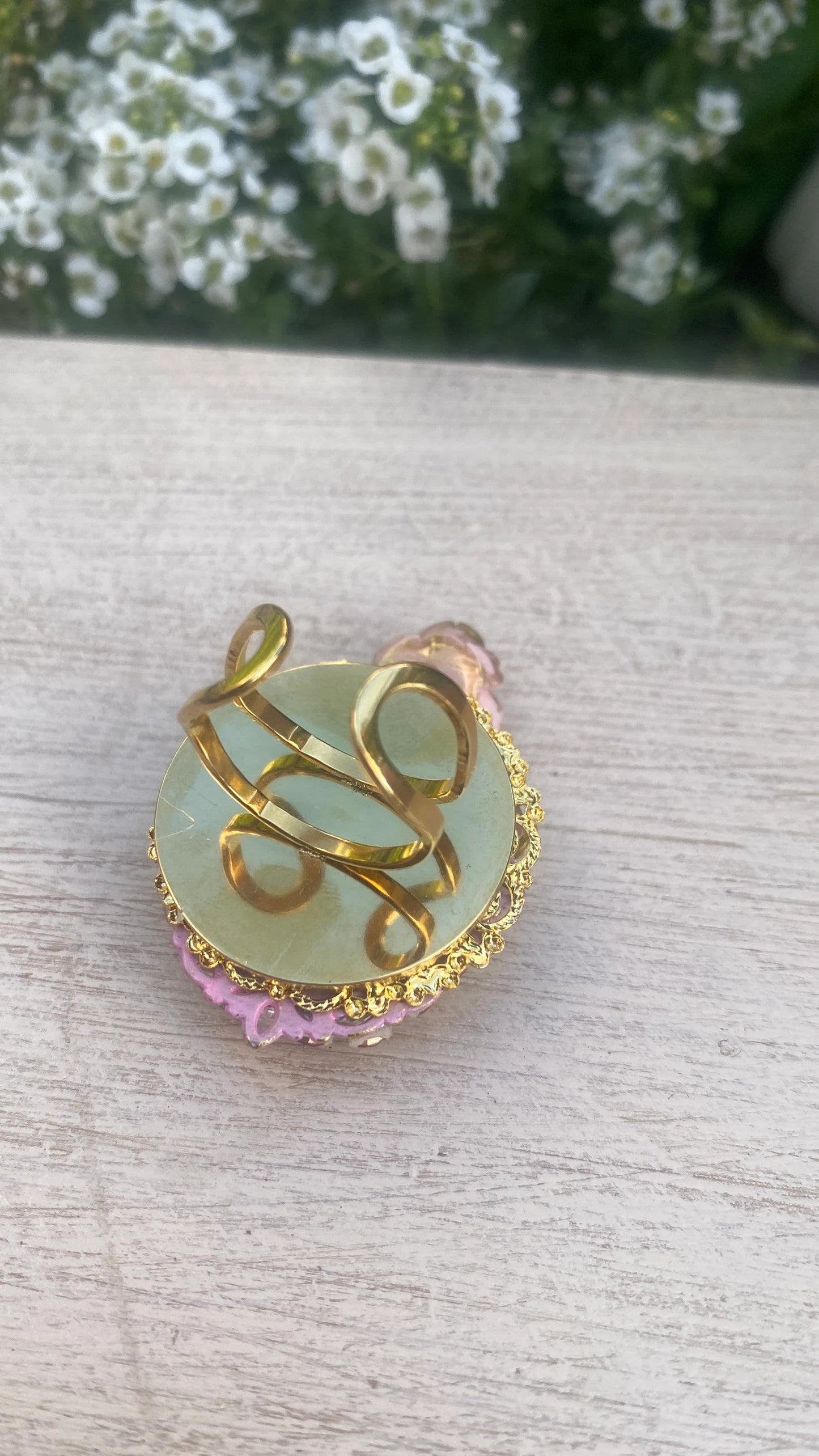 Smokey gem stone ring