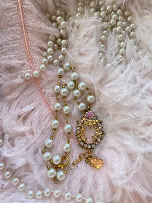 Ornate pink necklace