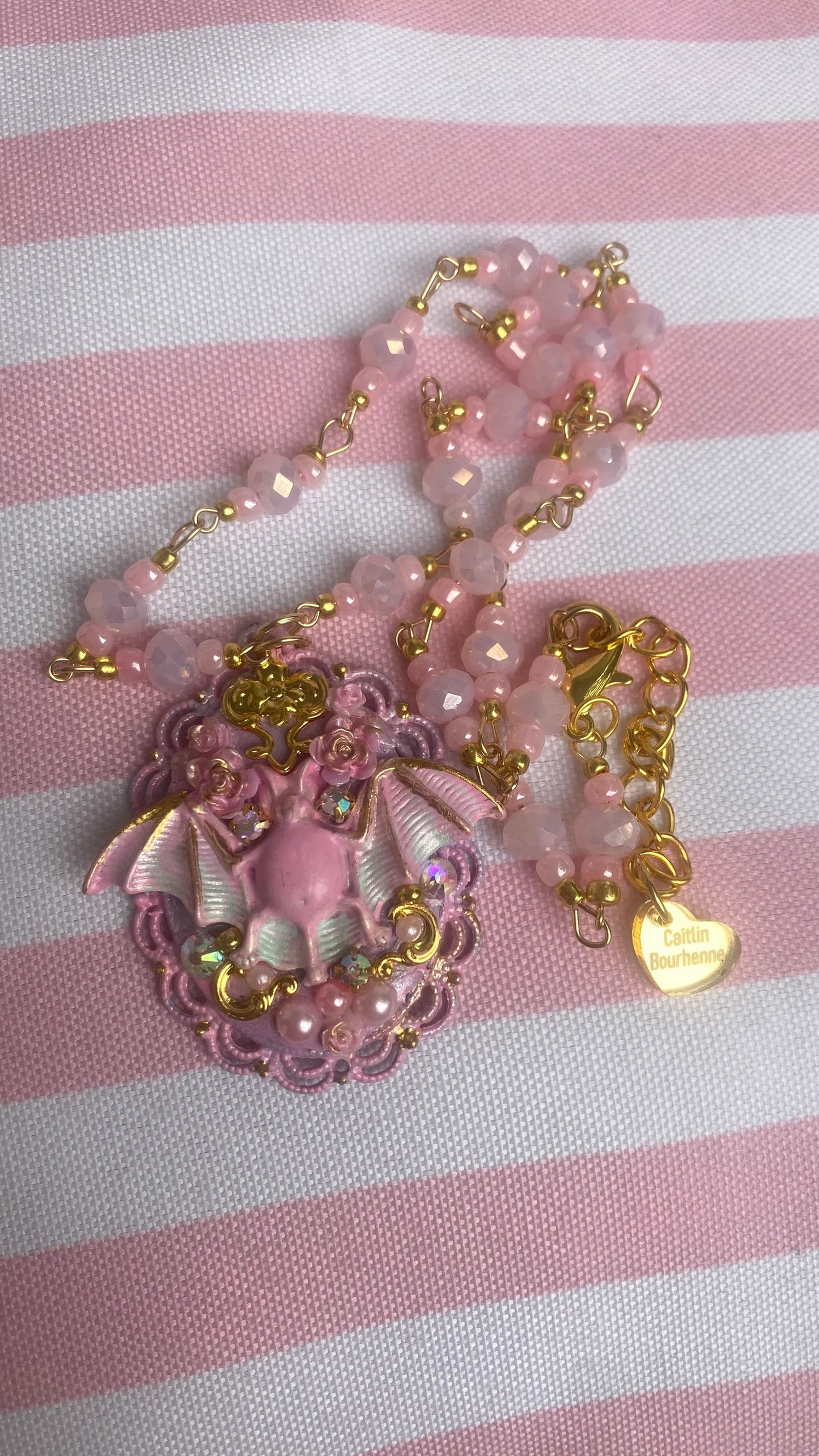 Pink Bat necklace