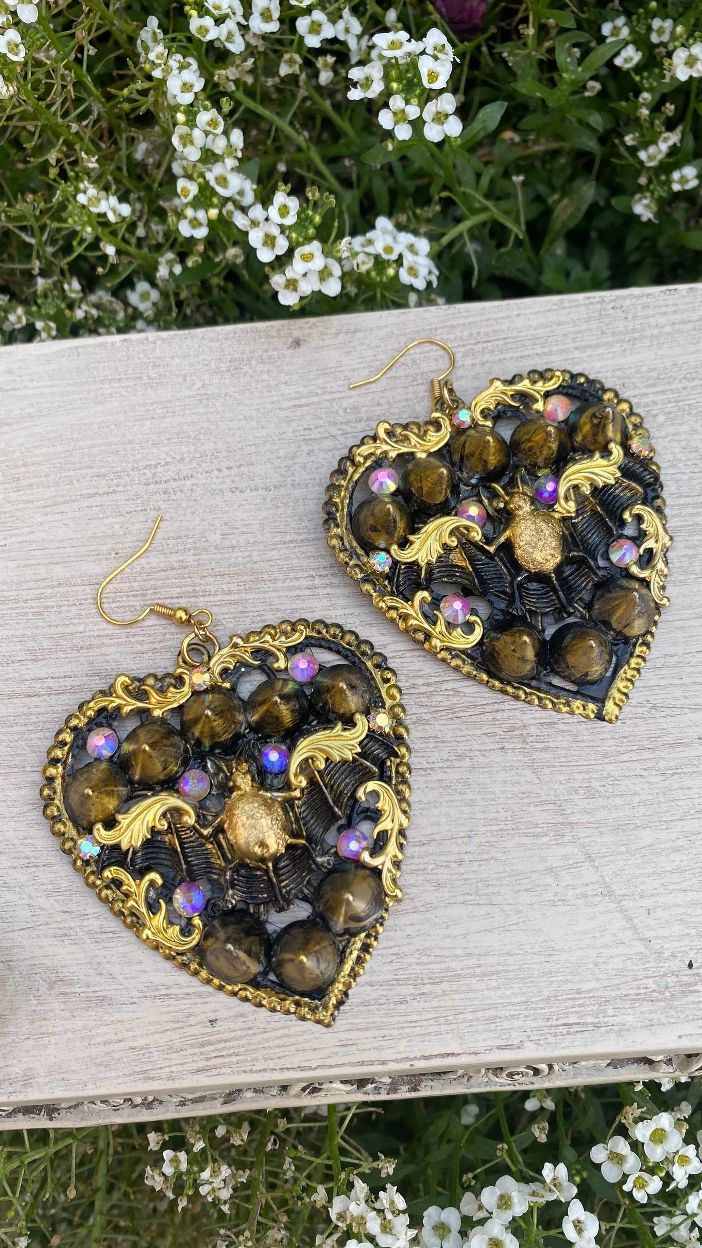 Large Bat heart Earrings