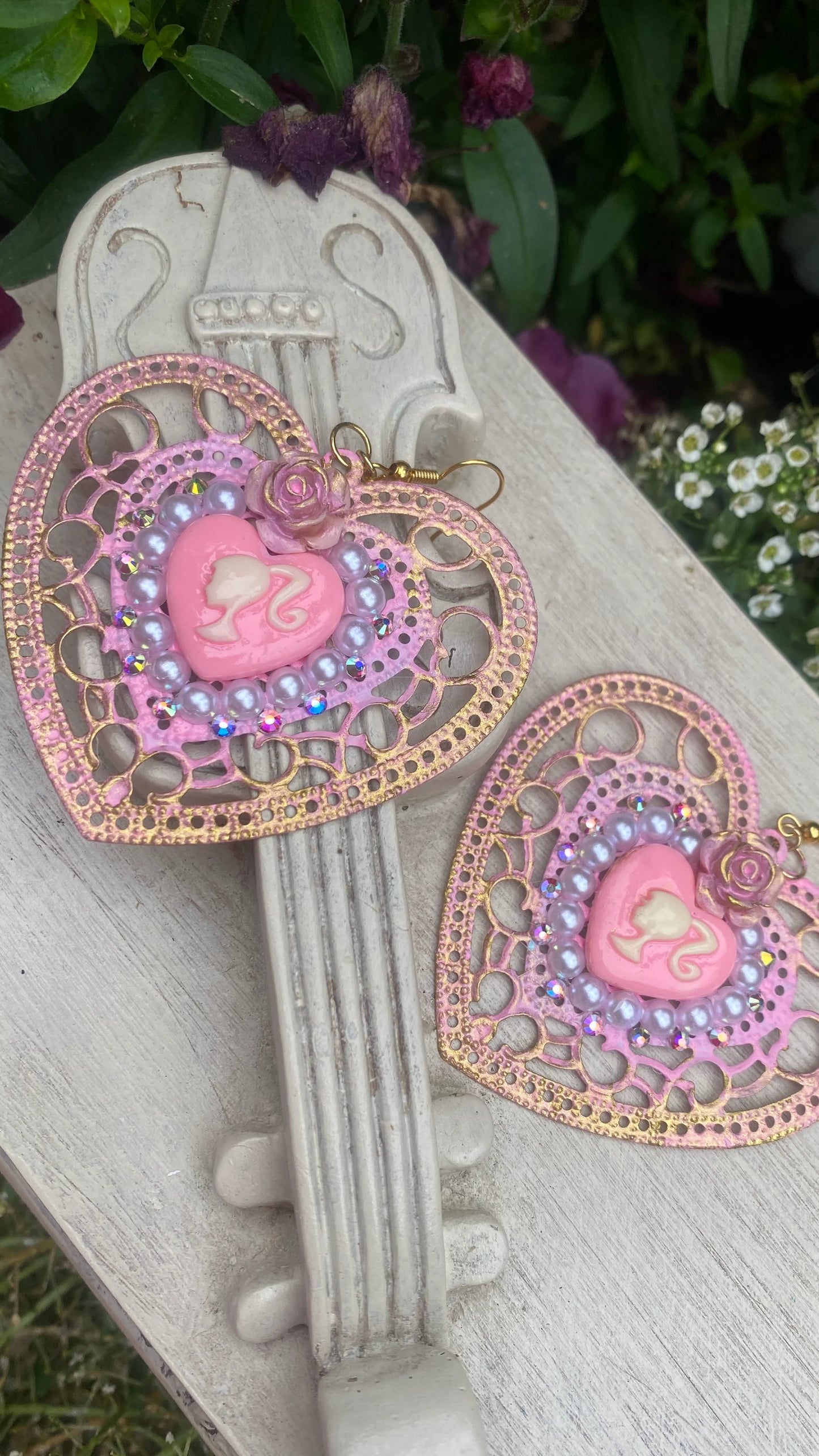 Doll Large heart Earrings