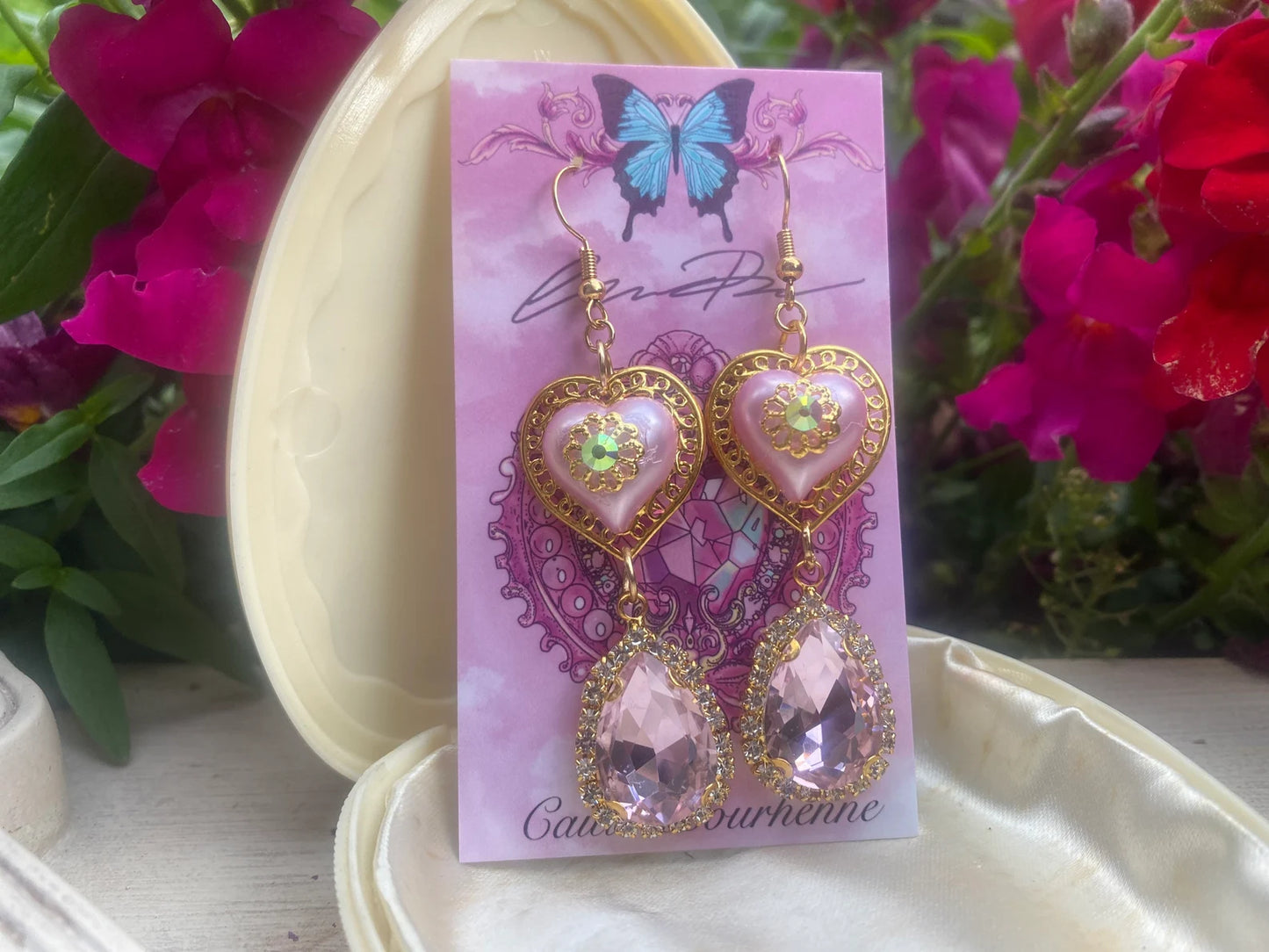 Pink heart Earrings